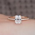 thumbnail image 3 of Cora Jewellery 2.5CT Radiant Moissanite Solitaire Engagement Ring For Women, 14K Rose Gold, 3 of 7
