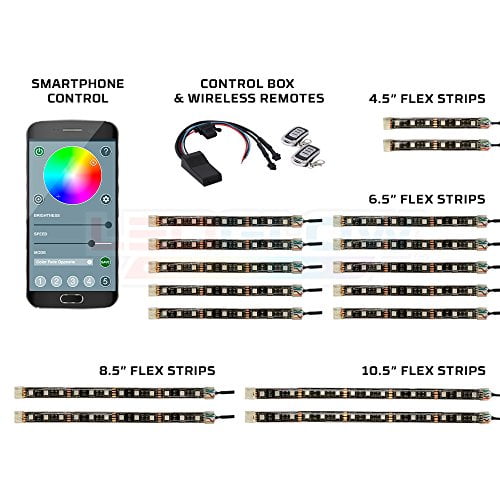 Buy LEDGlow 16pc Advanced Million Color SMD LED Motorcycle Light Kit