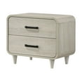 thumbnail image 5 of Contemporary 5pc Queen Upholstered Bed Dresser Mirror Chest Nightstand White, 5 of 8