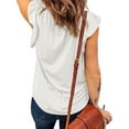thumbnail image 3 of Blusa Informal de Verano con Volantes y Corta para Mujer, Cuello en V, Blusa de Trabajo, Elegante Camiseta de Oficina M, 3 of 7