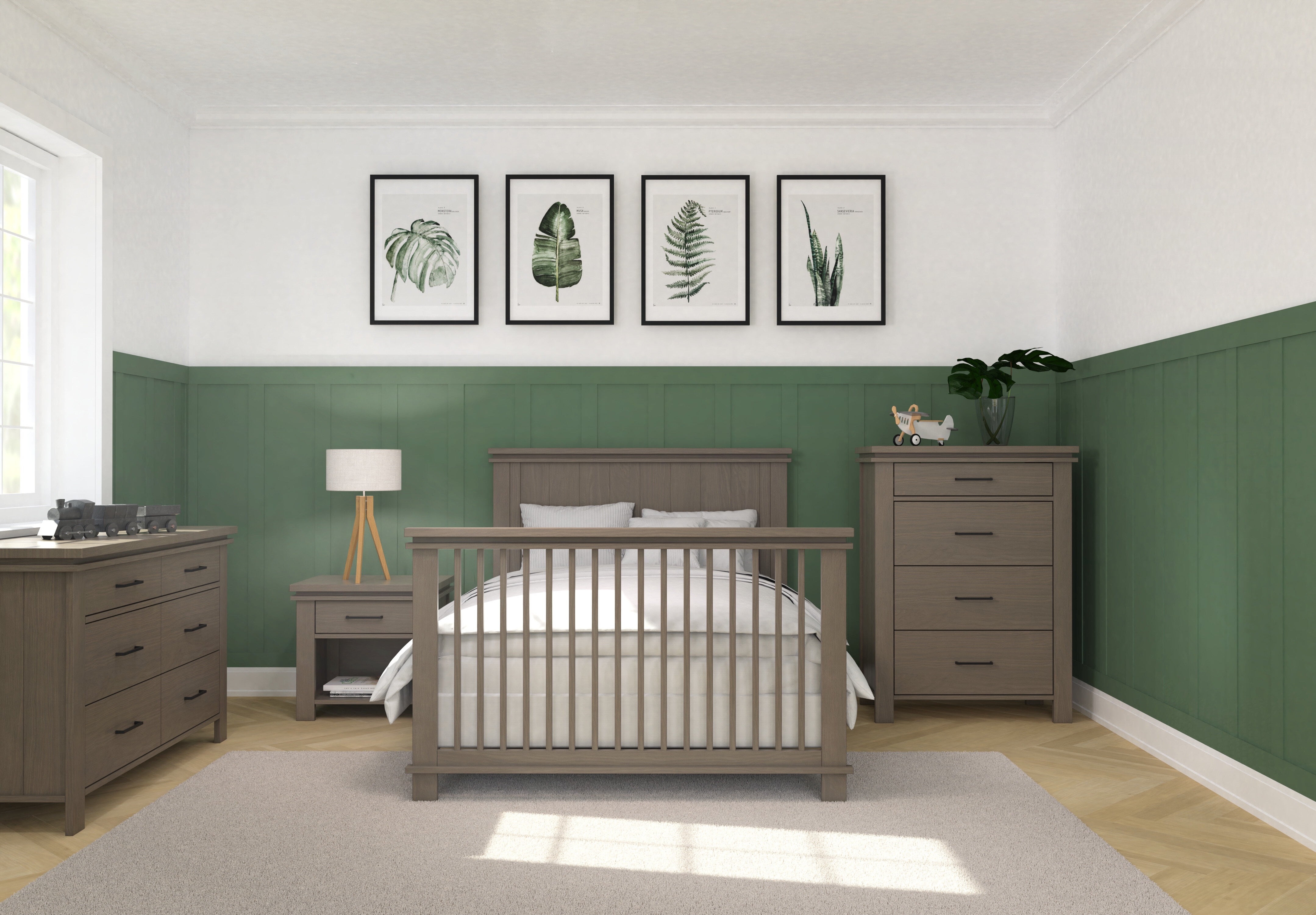 Child Craft Full-Size Bed Rail Conversion Kit, Converts 4-in-1 Crib to Bed, Solid Wood, Crescent Gray