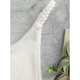 thumbnail image 6 of ZAFUL Women Swimsuit Braided Straps Ribbed Tanga Cheeky Bikini Swimwear White L, 6 of 6