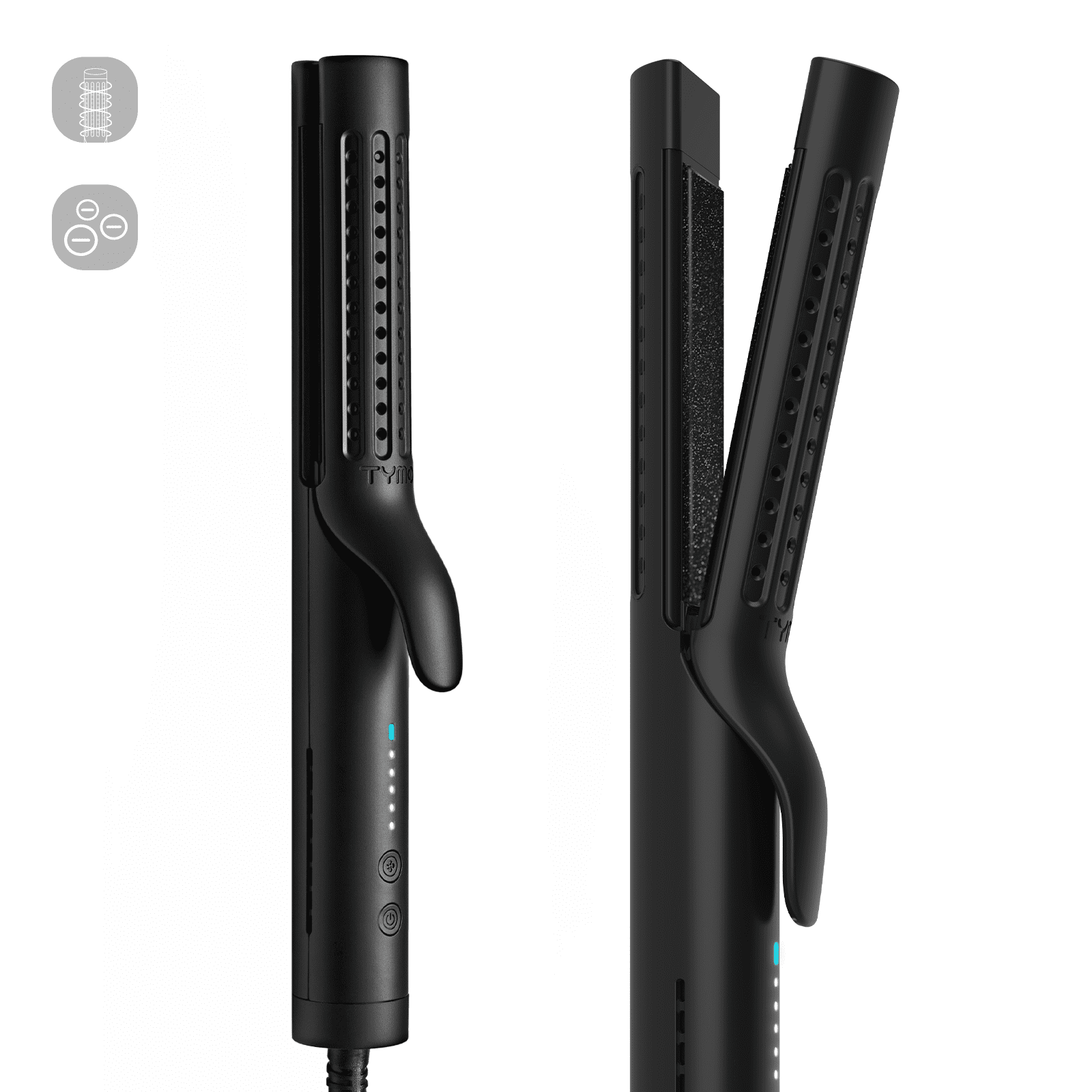 TYMO 360°Airflow Styler Hair Curling Flat Iron, 2 in 1 Ionic Hair Curler &  Straightener for All Styles, with 88 Tiny Ionic Air Vents, 5 Adjustable  Temp, 3D Floating Ceramic Plate, PTC