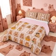 thumbnail image 2 of meiyoeat Cute Capybara Full Size Comforter Sets,Kawaii Alphabet Print Bedding Comforter Set,Pink Reversible,3 Pieces,1 Comforter and 2 Pillowcases, 2 of 7