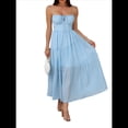 thumbnail image 2 of Vestido Informal de Verano para Mujer, Estilo Bohemio, con Tirantes Finos y Lazo, para Playa, 2025 Azul XL, 2 of 7