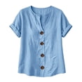 thumbnail image 5 of Yievot Womens Button Down Shirts Short Sleeve Loose Casual Tops Ladies Summer Blouses, 5 of 5