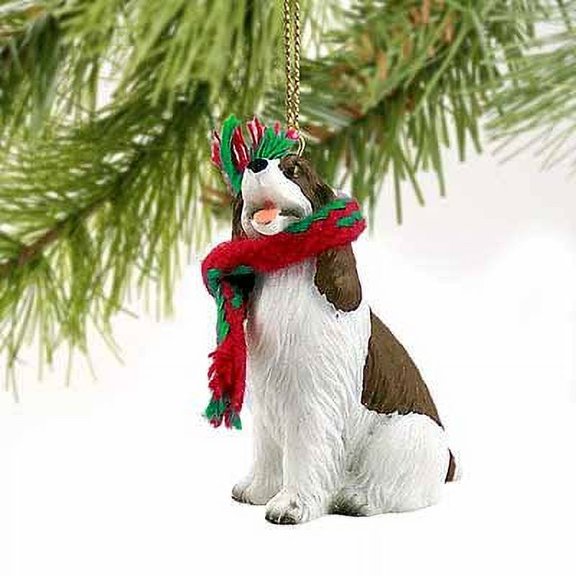 Springer Spaniel Tiny Miniature One Christmas Ornament Liver-White - DELIGHTFUL!