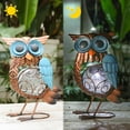 thumbnail image 3 of Outdoor Statue,Solar Owl Statue: Crackle Glass Globe Light, Metal Garden Sculpture for Lawn Porch Patio Outside Garden Decor, 3 of 6