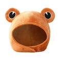 thumbnail image 1 of Gorro de peluche de rana, cálido gorro de dibujos animados para disfrazarse para festivales de invierno, para niños y adultos, 1 of 8