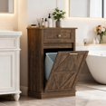 thumbnail image 5 of LEHOME Tilt-Out Trash Can Cabinet, 10 Gallon Laundry Hamper Cabinets with Drawers, for Kitchen, Dining Room and Living Room (Brown, 1 Piece), 5 of 7
