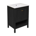 thumbnail image 3 of Château 24" Freestanding Bathroom Vanity in Black Oak with 3-Hole Centerset Sink Top, 3 of 5