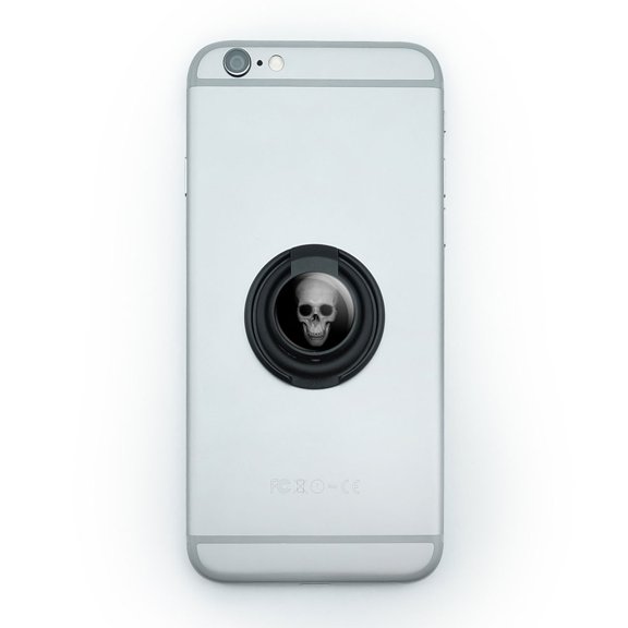 Human Skull - Front View Mobile Phone Ring Holder Stand