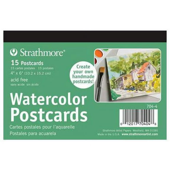 Strathmore Blank Watercolor Postcards pad of 15 (Package May Vary)