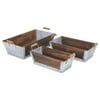 Cheungs 5547-3BR Wood & Metal Tapered Crates with Side Handles - Set of 3