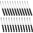 thumbnail image 1 of dearithe Steak Knives Set of 24, Black Full-Tang and Triple Rivet Serrated Steak Knives bulk, Stainless Steel Sharp Blade,4.5 In, For Restaurant Kitchen Tableware Camping,Dishwasher Safe, 1 of 7