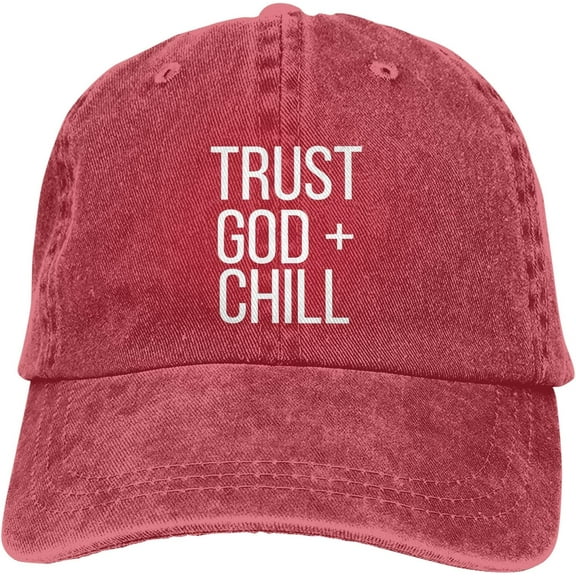 Outftnes Trust God and Chill Baseball Cap Adjustable Washable Cowboy Hat Fishing Hats Snapback Caps for Unisex