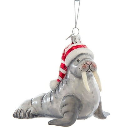Kurt S. Adler 4.5-Inch Noble Gems Glass Walrus Ornament