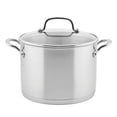 thumbnail image 1 of Olla KitchenAid de acero inoxidable cepillado de 8 litros con tapa, 1 of 9