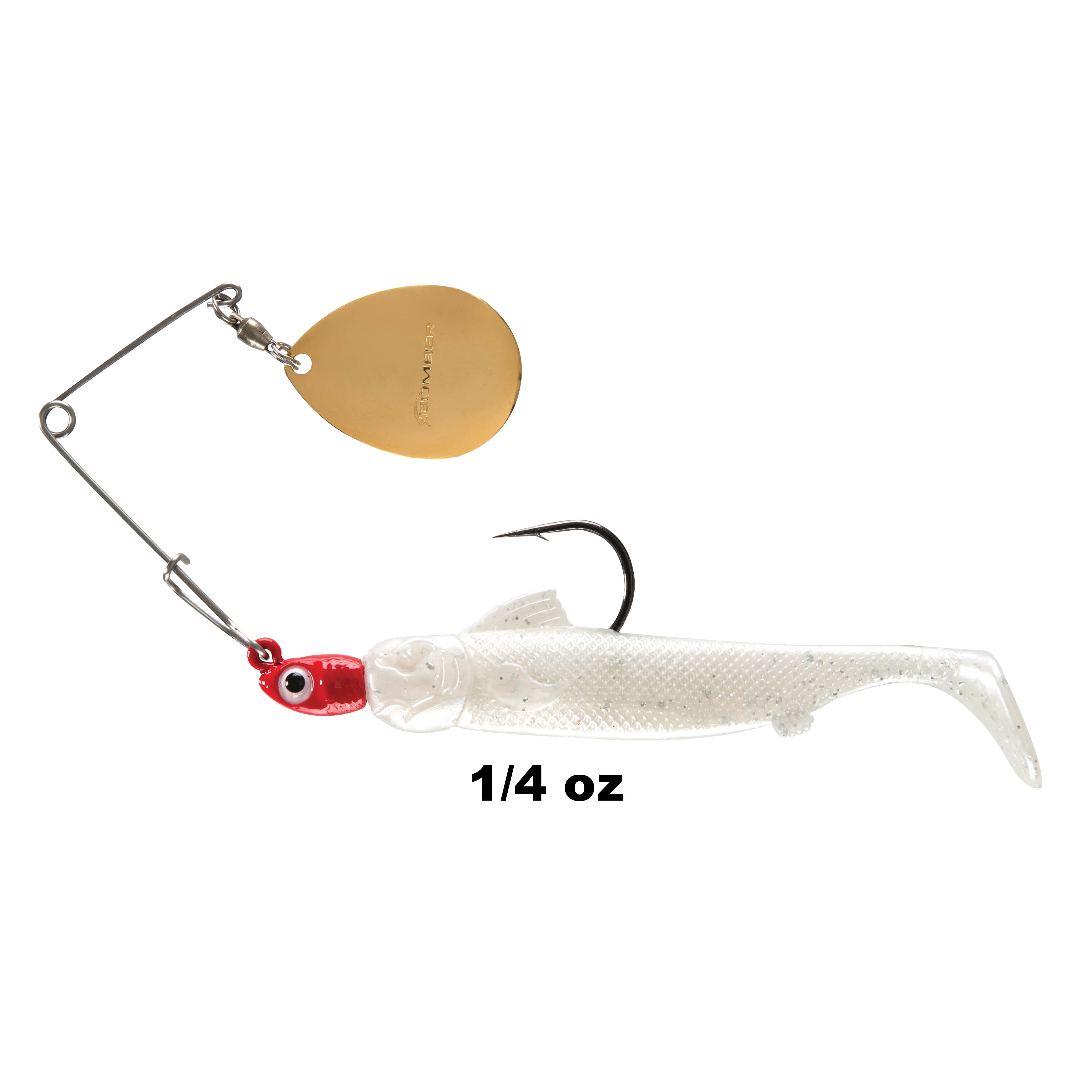 Bomber Drumbeater Spinnerbait Red Pearl Silver Flash 1/4 oz.