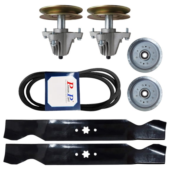 Deck Rebuild Kit Spindles Blades Belt Idler Pulleys Fits 918-06991, 756-05034A