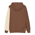 thumbnail image 4 of Timoontee Men's Sweatshirts Loose Long Sleeve Smile Face Print Pullover Tops Fall Winter Casual Hoodies Color Block Kangaroo Pocket Hooded Sweatshirts Coffee XL, 4 of 5