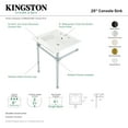 thumbnail image 4 of Kingston Brass KVPB25227W87 Dreyfuss 25" Ceramic Console Sink with Stainless Steel Legs (8-Inch, 3-Hole), White/Brushed Brass, 4 of 5