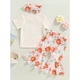 thumbnail image 5 of Big Sister Little Sister Matching Outfits Toddler Girl Clothes Short Sleeve Shirt Floral Bell Bottoms Headband Summer Outfit, 5 of 10