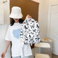 thumbnail image 5 of University Student Backpack Girls' Nylon Bag Without Pendant Short Distance Travel Bag Portable Butterfly Pattern Korean Version white, 5 of 5