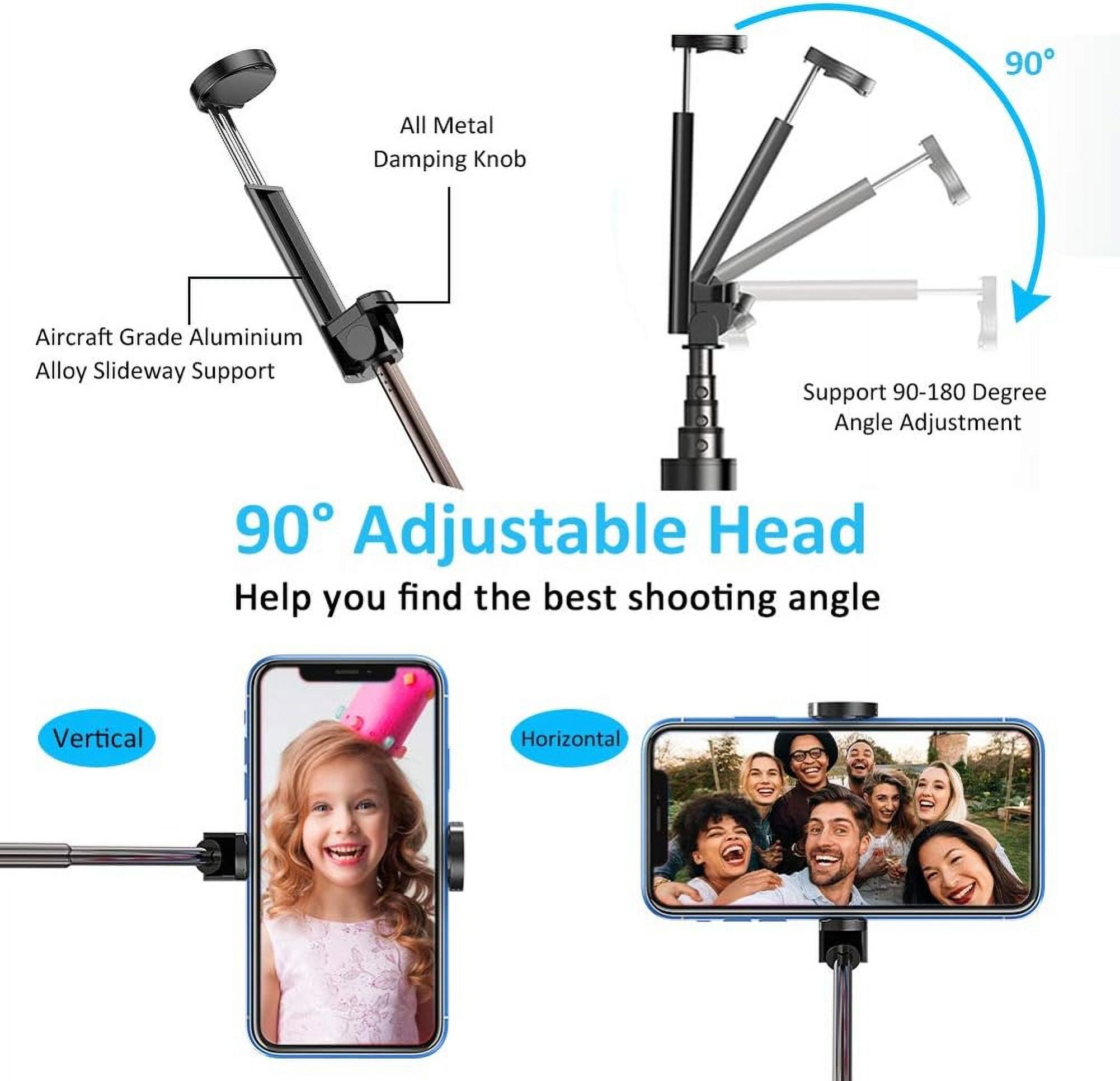 Wireless Selfie Stick for Cricket Vision Plus/Innovate E 5G - Lightweight Aluminum Remote Shutter Self-Portrait Extendable Compact