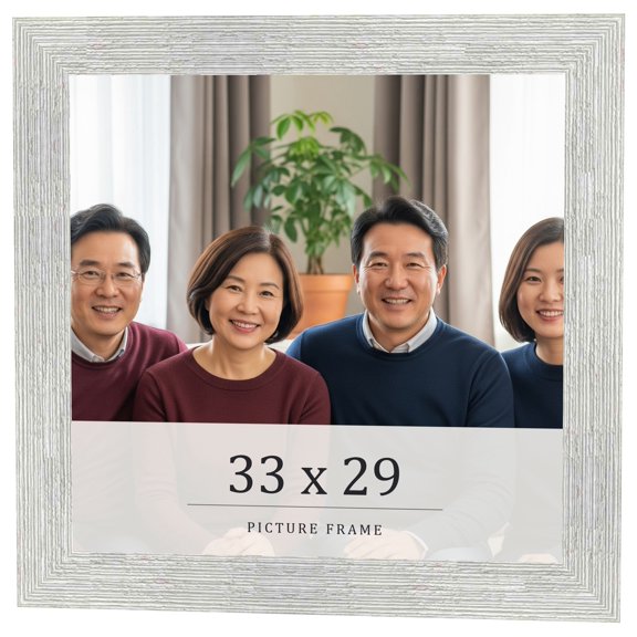 33x29 Frame White Real Wood Picture Frame Width 1.5 inches | Interior Frame Depth 0.5 inches | Barn