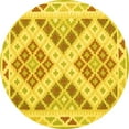 thumbnail image 1 of Ahgly Company Machine Washable Indoor Round Southwestern Yellow Country Area Rugs, 6' Round, 1 of 4