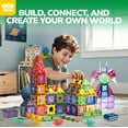 thumbnail image 4 of TOY Life 40pcs Diamond Magnetic Tiles for Toddlers 3-5 Magnetic Blocks for Kids Ages 4-8 STEM Magnet Blocks Magnet Tiles Magnetic Building Tiles Building Blocks Kids Games for Boy Girl, 4 of 9
