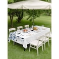 thumbnail image 5 of 54x80 Inch Outdoor Tablecloth with Umbrella Hole Zipper Rectangle Blue Eucalyptus Leaves Rectangular Tablecloths Outside Waterproof Watercolor Summer Leaf Patio Table Cloth Cover for Picnic Party, 5 of 8