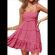 thumbnail image 3 of Vestidos de Verano para Mujer, Vestidos para Invitadas de Boda, Vestidos Playeros de Tirantes Finos, Vestido Bohemio Fluido, Rosa L, 3 of 6