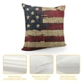 thumbnail image 4 of PHYHOO Vintage American Flag Pillow Covers Decorations USA Flag Patriotic Throw Pillow Covers Linen Farmhouse Pillow Cases Cushion Covers Square White, 4 of 5