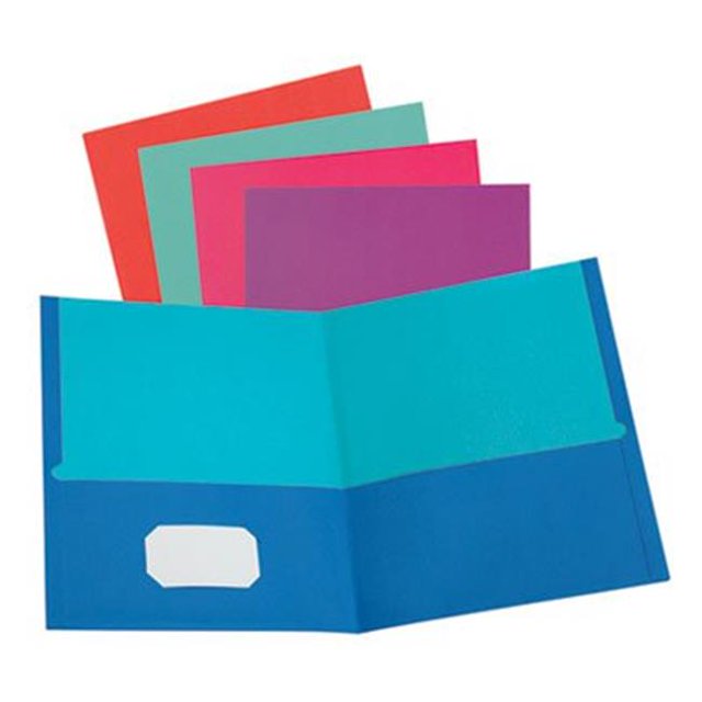 Oxford 51274 Twisted Twin Pocket Folder, Assorted Color - Pack of 10