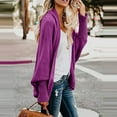 thumbnail image 3 of Ikevan Women Long Sleeve Knit Winter Cardigan Sweater Solid Color Coat Hot Pink 4(One size), 3 of 6