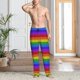 thumbnail image 2 of Fotbe Colorful Glitter Rainbow Pantalones de Pijama para Hombre, Pantalones de Dormir, Pantalones de Casa con Cintura Ajustable y Bolsillos-Medium, 2 of 6