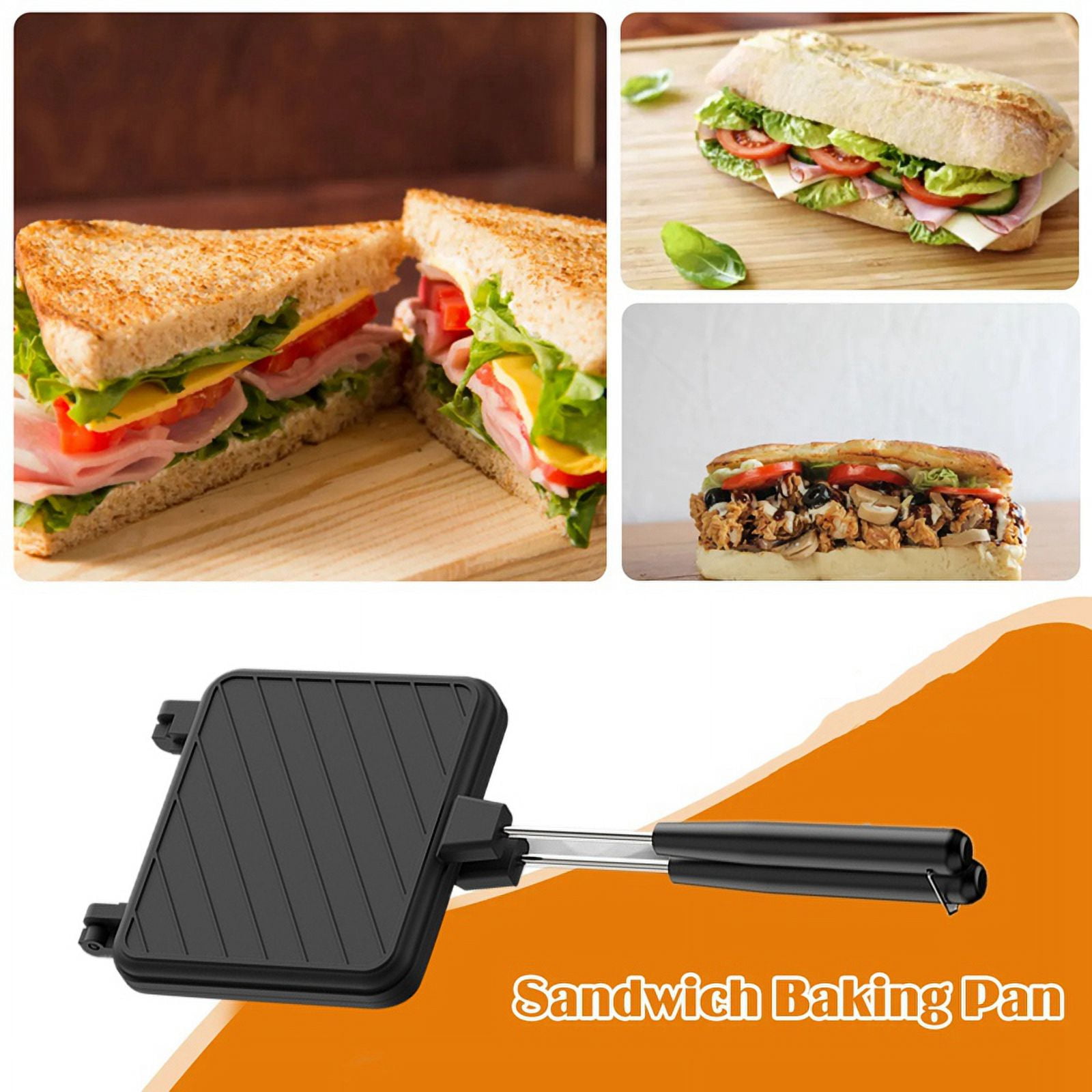 Hot Sandwich Maker, Hot Dog Toaster, Japanischer Sandwichmaker, Doppelseitige Sandwich-Backform, Doppelseitige Bratpfanne, Gegrillter Käse Maker Antihaft Sandwichmaker Flip Grillpfanne für Frühstück