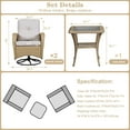 thumbnail image 6 of POCASSY Outdoor Swivel Lounge Patio Wicker Chairs with Side Table, All Weather Wicker Rattan Swivel Rocker for Outside, Light Yellow/Beige, 6 of 6
