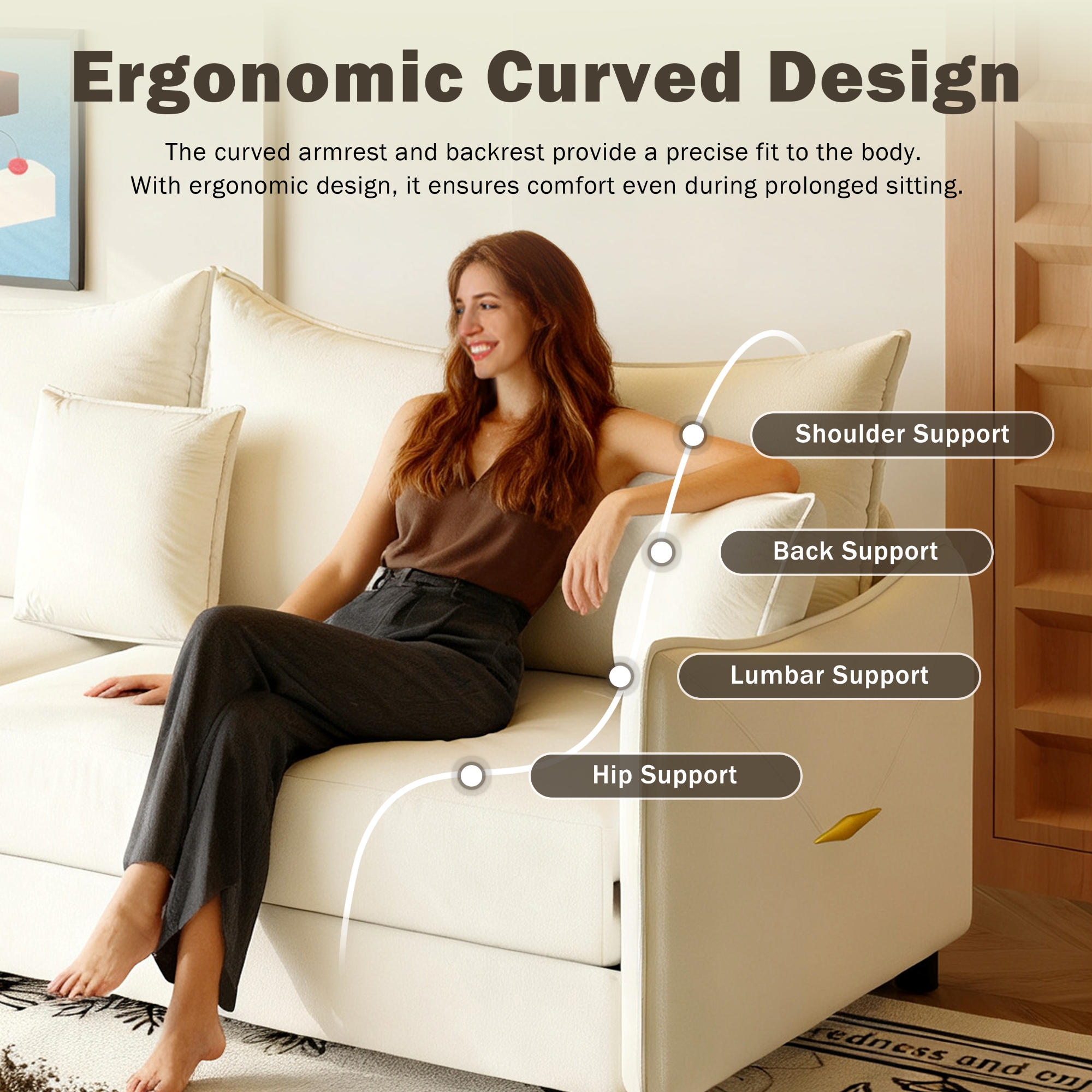 LLappuil 82" Pull Out Sofa Bed King Size, Loveseat Sofa Convertible Sofa Bed, Velvet 3 Seat Sofa Couch for Living Room Beige