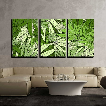 Wall26 3 Piece Canvas Wall Art Vector Marijuana Background