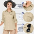 thumbnail image 4 of POENTAB Long Sleeve Casual Shirts for Women Button Down Quick Dry Hiking Fishing Work Shirt UPF 50+ UV Sun Protection Summer Fall Tops, 4 of 7
