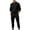 Black, variant on CharmCyan Mens Waffle Knit Two Piece Set Zipper Pullover Long Sleeve Top and Cargo Jogger Pants Casual Loungewear Outfit Set for Everyday Comfort Black L