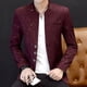 thumbnail image 1 of Traje pequeño estampado para hombre, traje ajustado con cuello alto, traje informal, chaqueta fina para jóvenes, 1 of 5