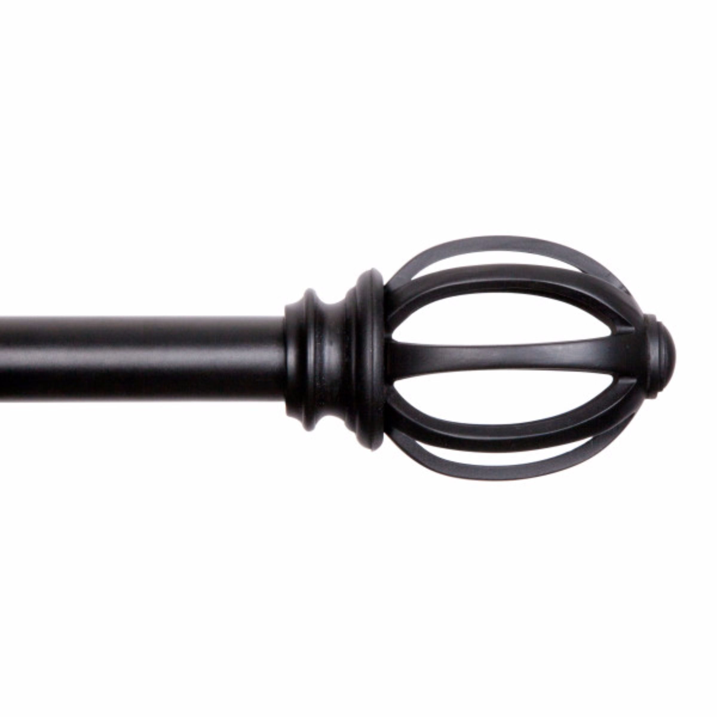 Kenney 5/8" Lilly Fast Fit Easy Install Curtain Rod, 66"120" Length, Black