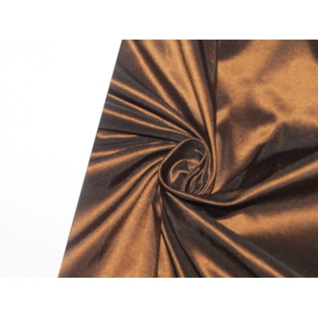 100% Silk Taffeta Fabric Copper Brown x Black Color 54" wide TAF70[6]