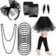 thumbnail image 1 of Vogacara Disfraz de los años 80, ropa de fiesta, vestido elegante, accesorio DIY, ropa de Cosplay de estilo Vintage, cubierta de pierna, Juguetes Educativos Negro, 1 of 6