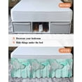 thumbnail image 7 of Aqua Marble Wrap Around Bed Skirts for California King Bed 16" Drop,Bed Skirt with Adjustable Elastic Belt Dust Ruffle Bed Valance for Bedroom Modern Abstract Waves Silvery Farmhouse Bed Frame Cover, 7 of 7