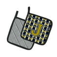 thumbnail image 2 of Carolines Treasures CJ1074-JPTHD Letter J Football Blue and Gold Pair of Pot Holders, 7.5HX7.5W, multicolor, 2 of 2